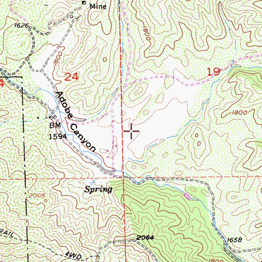 Topographic Map of Adobe Flat, CA