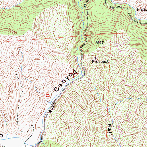 Topographic Map of Falls Creek, CA