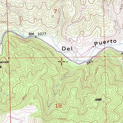 Topographic Map of Frame Ranch, CA