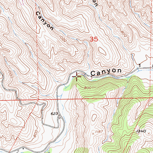 Topographic Map of Garden Canyon Creek, CA