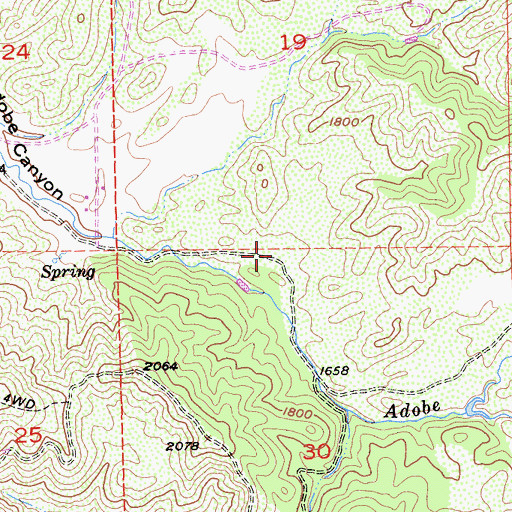 Topographic Map of Gerber Ranch, CA