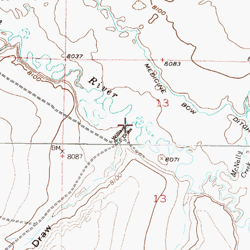 Topographic Map of Williams Draw, CO