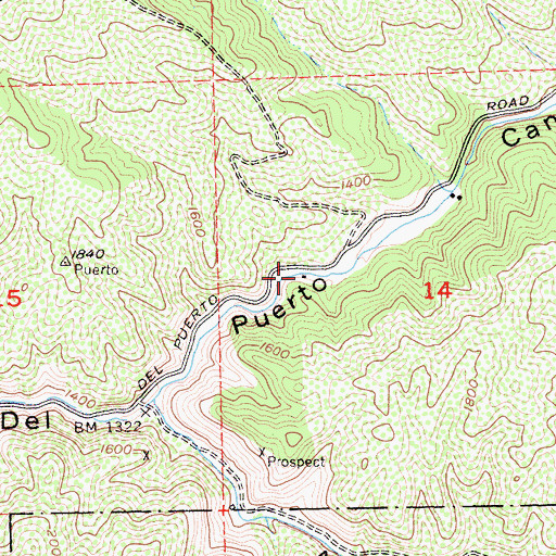 Topographic Map of Tripp Ranch, CA