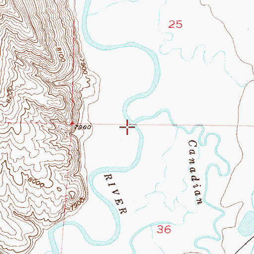 Topographic Map of Canadian River, CO