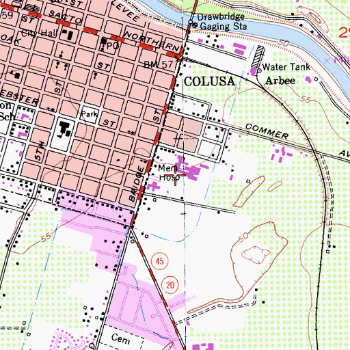 Topographic Map of Colusa Regional Medical Center, CA