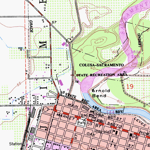 Topographic Map of Colusa-Sacramento River State Recreation Area, CA
