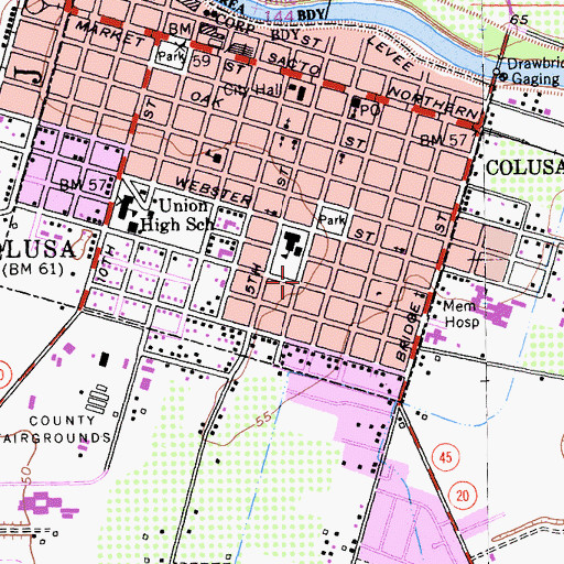 Topographic Map of James M Burchfield Primary School, CA