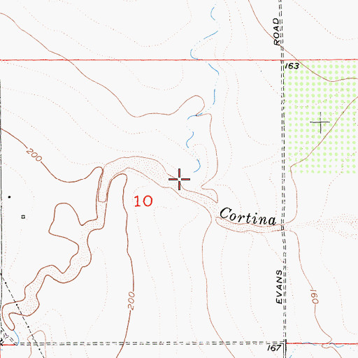 Topographic Map of Old Cortina Creek, CA