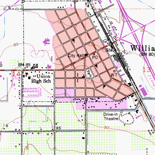 Topographic Map of Parkside Methodist Church, CA