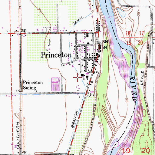 Topographic Map of Princeton Junior-Senior High School, CA