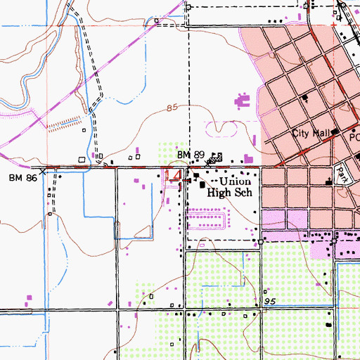 Topographic Map of Sacramento Valley Museum, CA