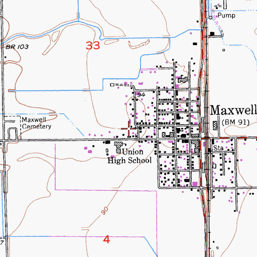 Topographic Map of Sacred Heart Catholic Church, CA