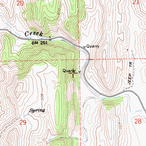 Topographic Map of Sites Quarry, CA