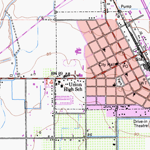 Topographic Map of Valley West Convalescent Hospital, CA