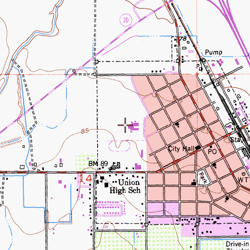 Topographic Map of Williams High School, CA