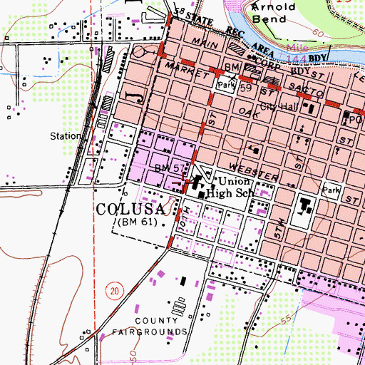 Topographic Map of Yuba College-Colusa Center, CA