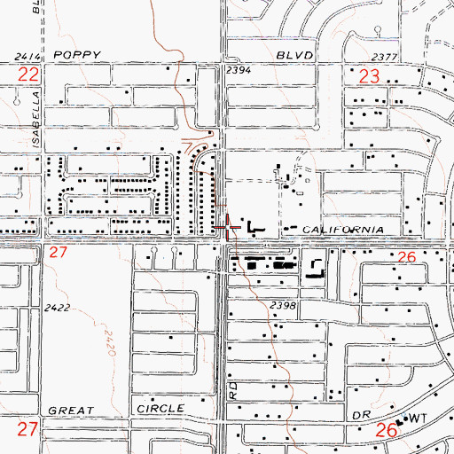 Topographic Map of Mendiburu Ranch (historical), CA