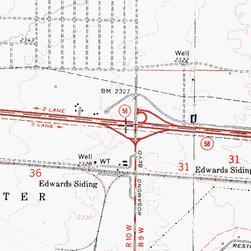 Topographic Map of Muroc Junction, CA