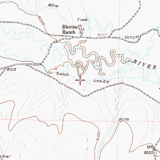 Topographic Map of Sand Creek Ditch, CO