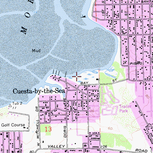 Topographic Map of Sweet Springs Marsh, CA