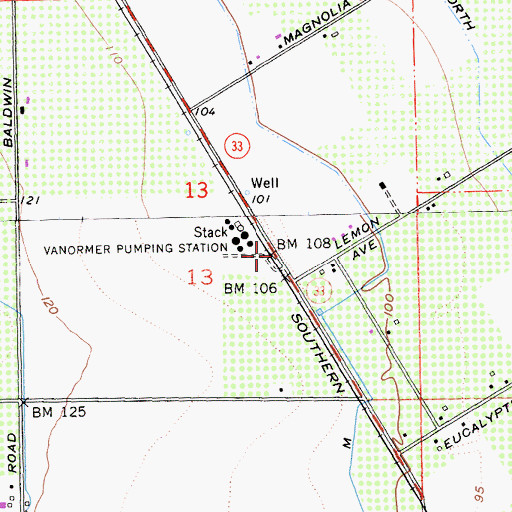 Topographic Map of Vanormer (historical), CA