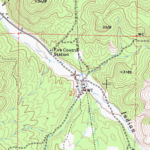 Topographic Map of Hog Creek, CA