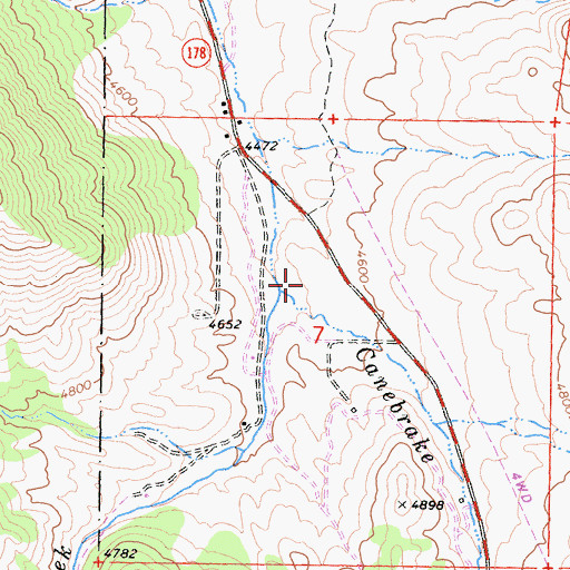 Topographic Map of Jacks Station (historical), CA