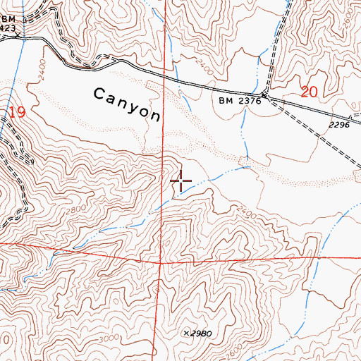 Topographic Map of P X Canyon, CA