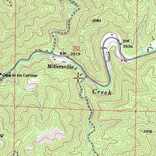 Topographic Map of Studhorse Creek, CA