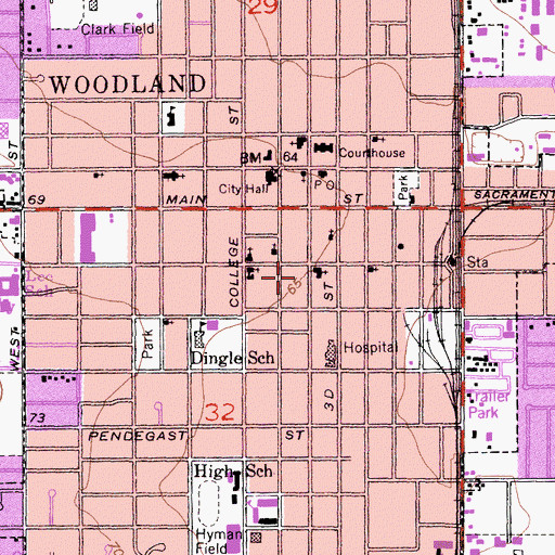 Topographic Map of The Church of Jesus Christ of Latter Day Saints, CA