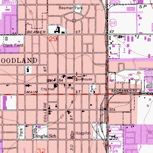 Topographic Map of Church of the Nazarene, CA