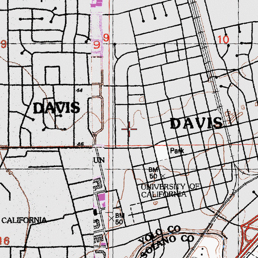 Topographic Map of Civic Center Park, CA