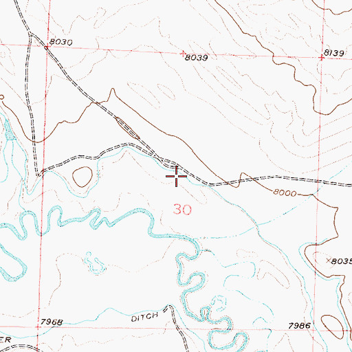 Topographic Map of Dwinell Ditch, CO