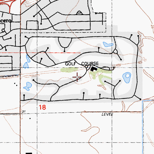 Topographic Map of El Macero Golf and Country Club, CA