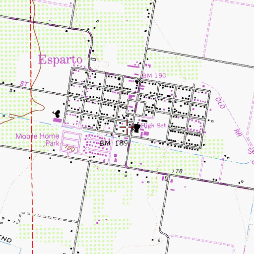 Topographic Map of Esparto High School, CA