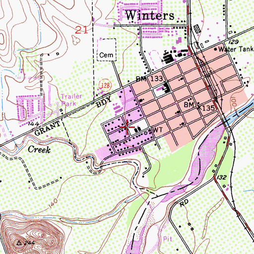 Topographic Map of Felica Diaz Park, CA
