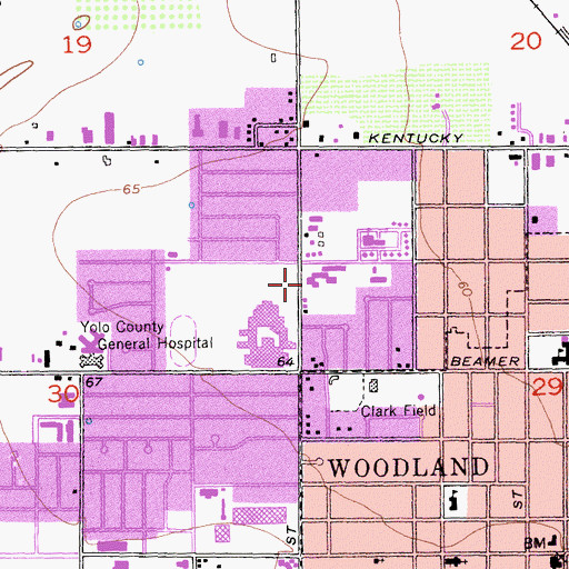 Topographic Map of Freeman Elementary School, CA