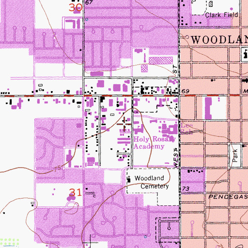 Topographic Map of Holy Rosary Convent, CA