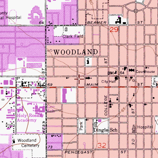 Topographic Map of Holy Rosary Roman Catholic Church, CA