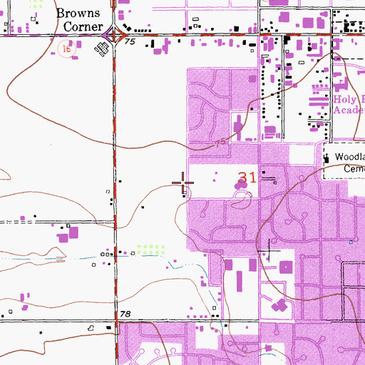 Topographic Map of John Ferns Park, CA