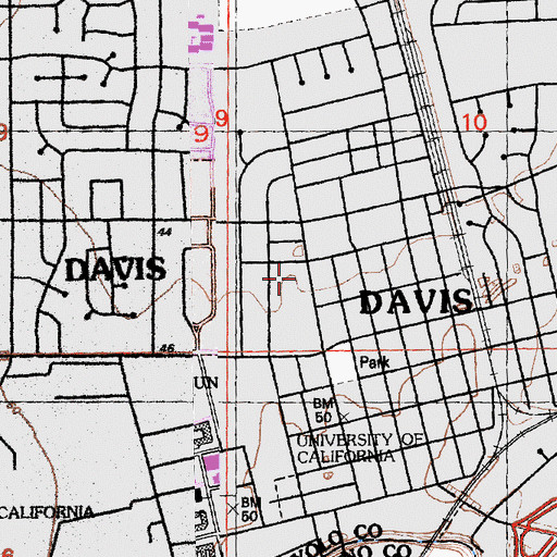Topographic Map of Martin Luther King Junior High School, CA