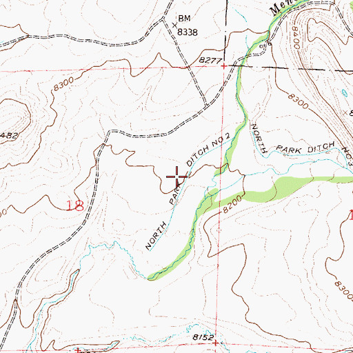 Topographic Map of North Park Ditch Number 2, CO