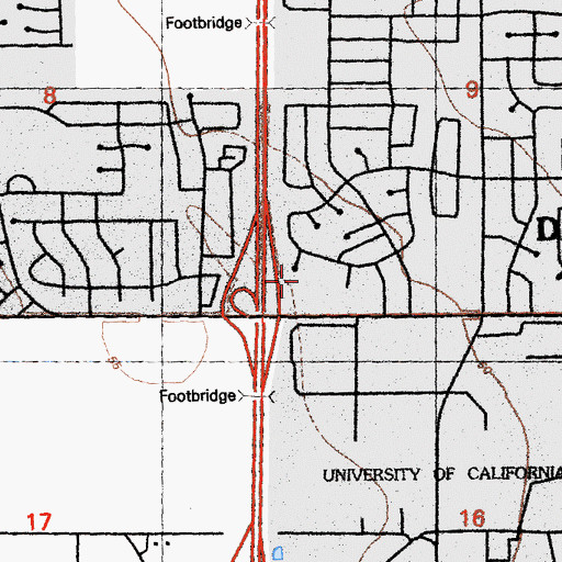 Topographic Map of Oxford Circle Park, CA