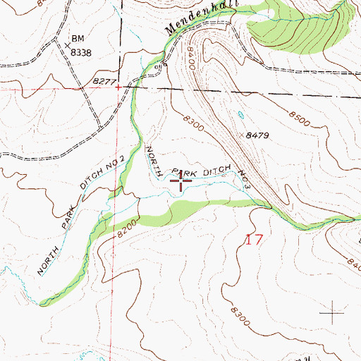 Topographic Map of North Park Ditch Number 3, CO
