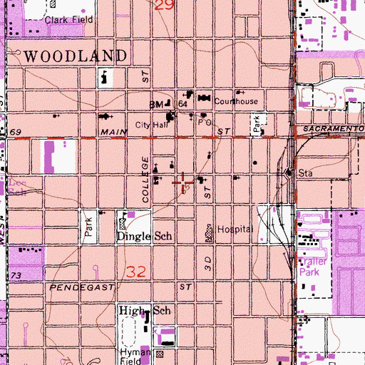 Topographic Map of Saint Lukes Episcopal Church, CA