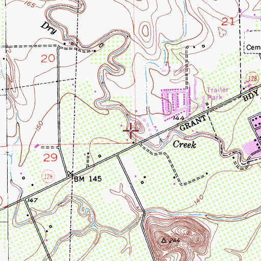Topographic Map of Valley Oak Park, CA