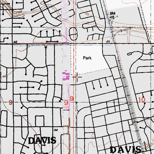 Topographic Map of Veterans Memorial Building, CA