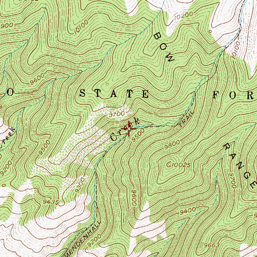 Topographic Map of Mendenhall Trail, CO
