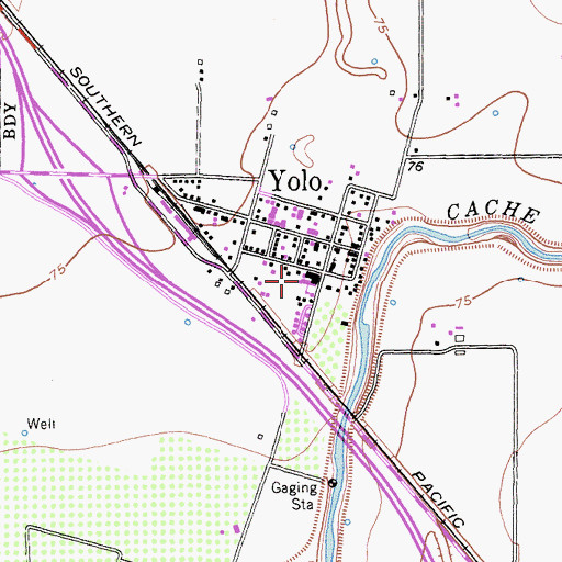Topographic Map of Woodland Community School, CA