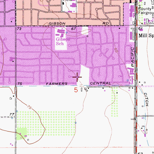 Topographic Map of William Crawford Senior Park, CA